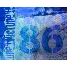 86 Blue Wall Mural