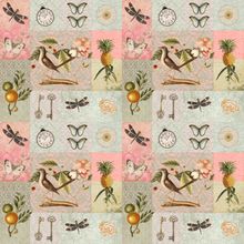 Vintage Patchwork Birds Wall Mural