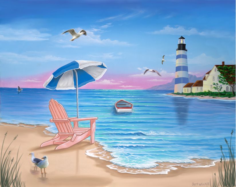 Lighthouse Beach Mural Jeff Wilkie Murals Your Way