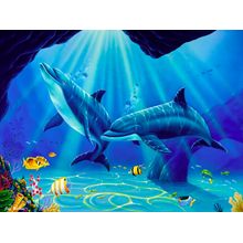 Dolphin Cave Mural Wallpaper
