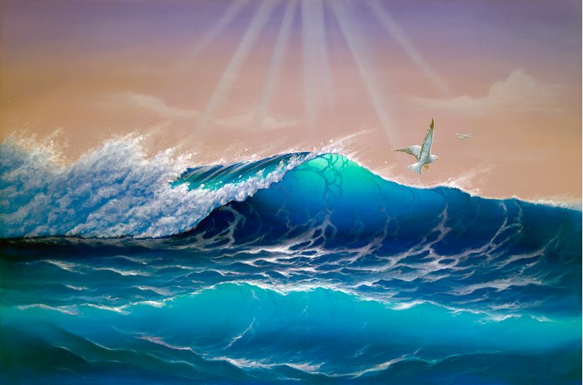 Ocean wall miller  オーシャンアート Ocean & Sky Textured Wall Art # MO007