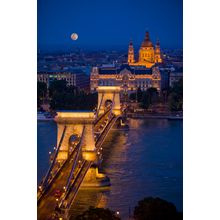 Chain Bridge Over the Danube River, Budapest Wall Mural