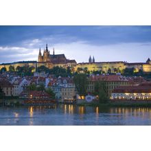 Royal Palace, Prague and the Vltava River - Dusk Wall Mural
