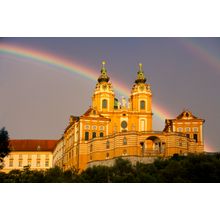 Monastery Of Melk At Sunset Wall Mural