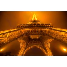 Eiffel Tower On A Foggy Night Wall Mural