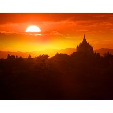 Sunset In Bagan Wall Mural