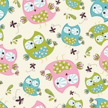 Whoo's Cute - Scatter Pattern - Eggshell/Multi Wallpaper