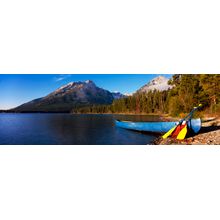 Canoe On Leigh Lake Wall Mural