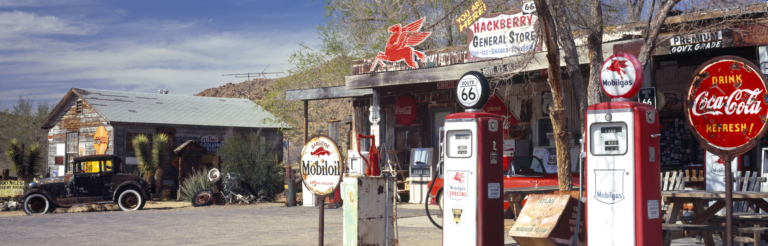 Vintage Gas Station On Route 66 Wall Mural - Murals Your Way