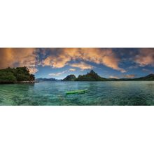 Canoe In A Lagoon Wall Mural