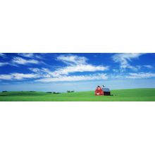 Red Barn In Field Wall Mural