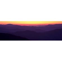 Silhouette Of Mountains At Dawn Wall Mural