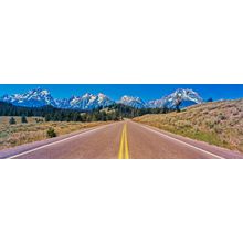 Road Leading Towards Teton Mountain Range Wall Mural
