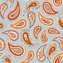Flower Child Hand Drawn Paisley Wallpaper