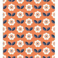 Retro Floral Pop Pattern Wallpaper