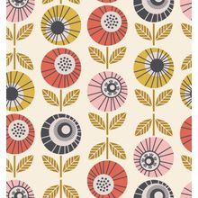 Lazy Daisies Retro Flower Wallpaper