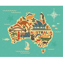 Symbols Of Australia Wall Mural