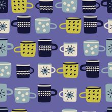 Hand Drawn Mugs Pattern Wallpaper