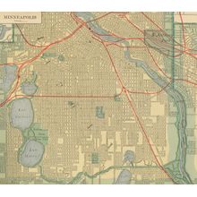 Vintage Minneapolis Map Mural Wallpaper