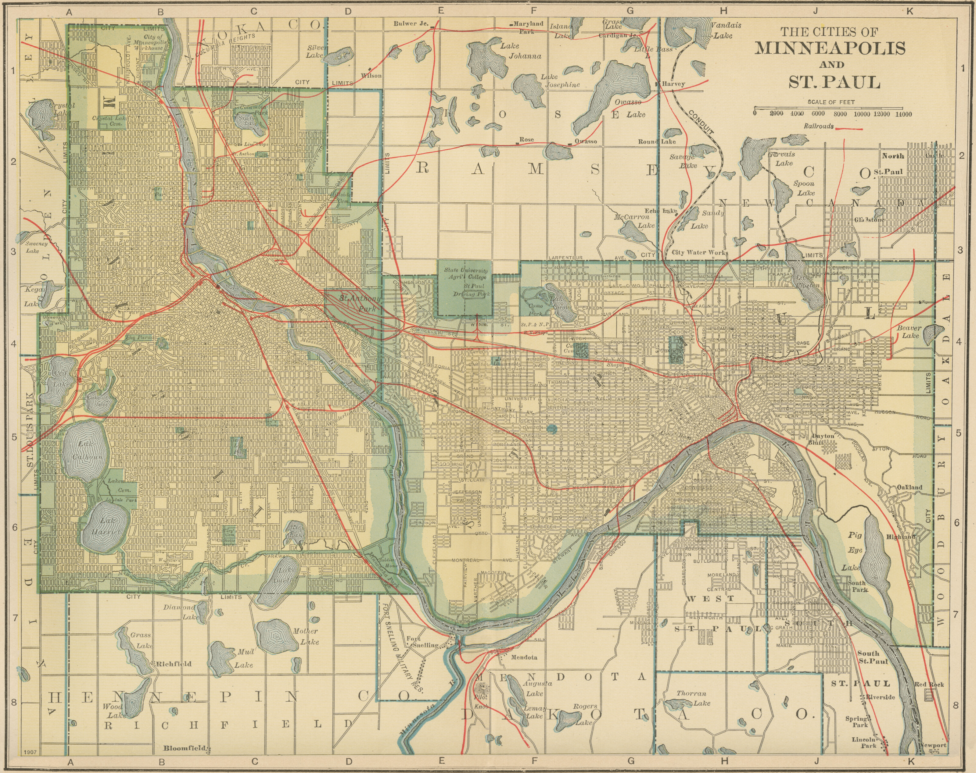 St Paul, MN 1891 Map Wall Mural - Murals Your Way