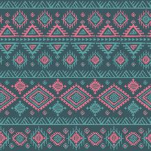 Deep Blue Tribal Pattern Wallpaper