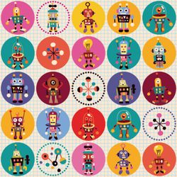 Colorful-Robots-Pattern-Wallpaper