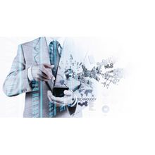 Concept Of Businessman With Technology Wall Mural