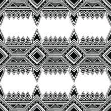 Hand Inked Black and White Aztec Wallpaper