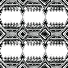 Hand Inked Black and White Aztec Wallpaper