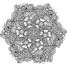 Flower Doodle Swirl Mandala Wall Mural