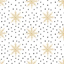 Snowflakes and Polka Dots Pattern Wallpaper