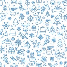 Christmas Season Doodle Pattern Wallpaper