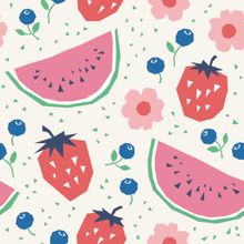 Watermelons and Strawberries Pattern Wallpaper