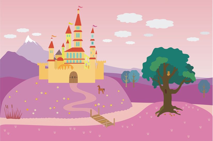 Fairytale-Castle-On-The-Hill-Wall-Mural