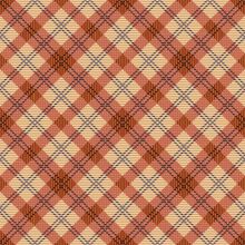 Coral Plaid Pattern Wallpaper