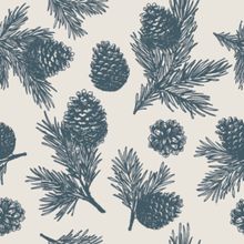 Winter Pine Cone Pattern Wallpaper