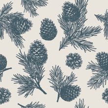Winter Pine Cone Pattern Wallpaper Mural