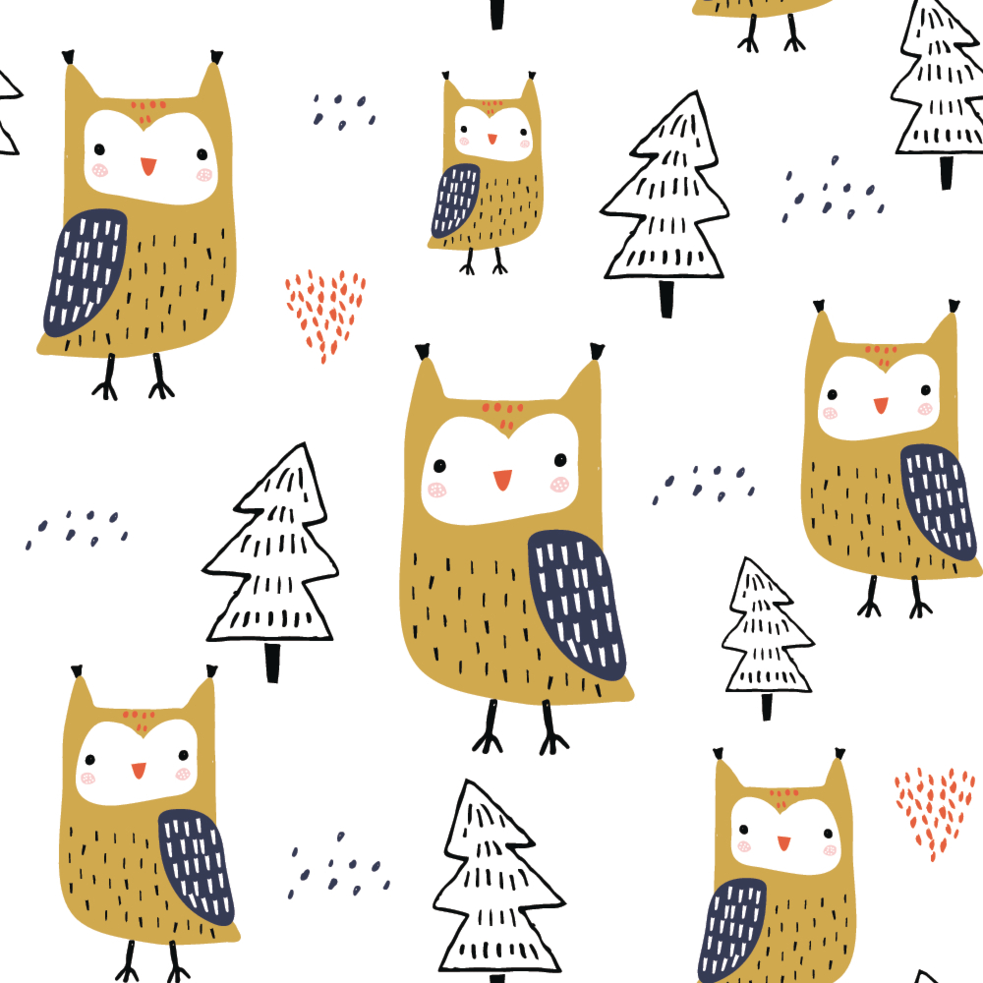 Doodle Dash Cute Owl Wallpaper Murals Your Way