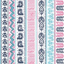 Pink Aqua Tribal Pattern Wallpaper