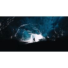 Exploring Glacial Cave Wall Mural