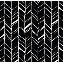 Black And White Hand Drawn Herringbone Wallpaper