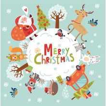 Cute Christmas Celebration Wall Mural