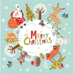 Cute Christmas Celebration Wall Mural