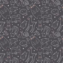 Whimsical Woodland Animal Pattern Wallpaper