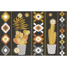 Metallic Southwest Cactus Pattern Wallpaper