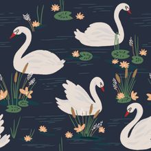 Elegant Swan Dance Pattern Wallpaper