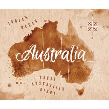Antique Australia Map Wall Mural