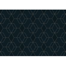 Navy and Gold Tessellation Wallpaper - Hexagon