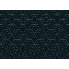 Navy and Gold Tessellation Wallpaper - Hexagon