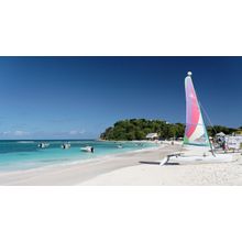 Sailboat On The Shore Wall Mural